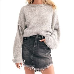 Free People Bailey Gray Denim Skirt
